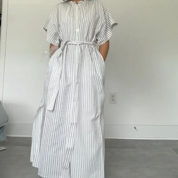 Linen Blend Relaxed Fit Dress - Picture 1 of 9